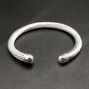 925 Sterling Silver Bracelet Twisted Rope Open Cuff Anniversary Birthday Gift
